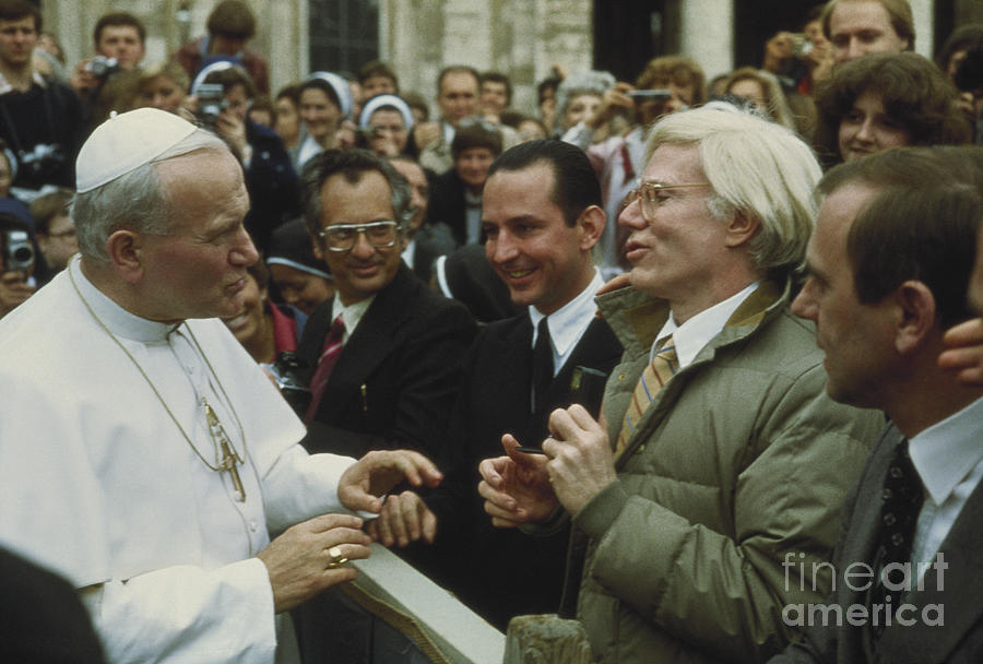 Andy Warhol and Pope John Paul II #2 Photograph by Lionello Fabbri