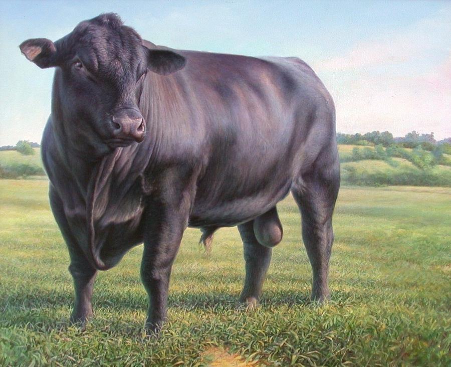 Cattle Painting bull Cow  Bull Symbol 2021 Black Angus Cattle Spanish Bull black angus bull bull art bull wall art bull fighter year bull