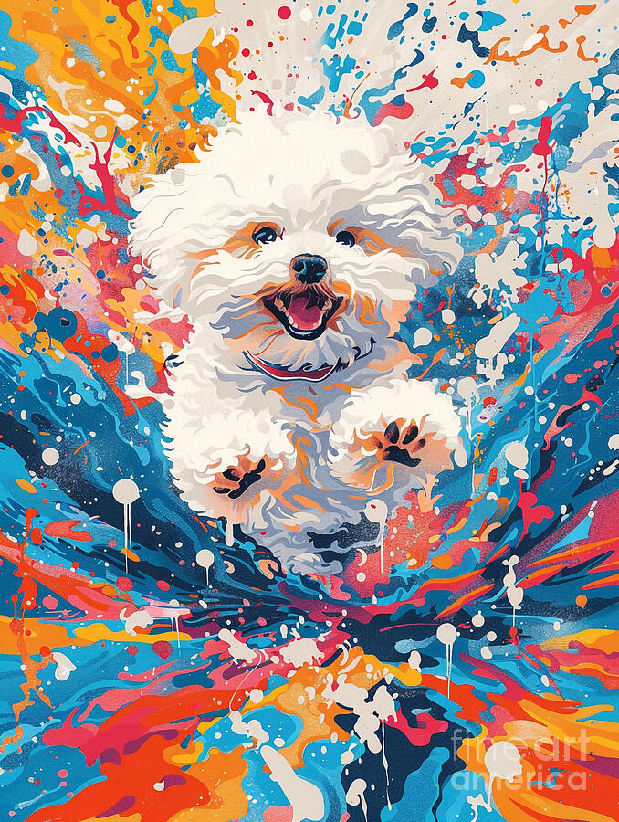 Animal image of Bichon Frise Dog #2 Drawing by Clint McLaughlin