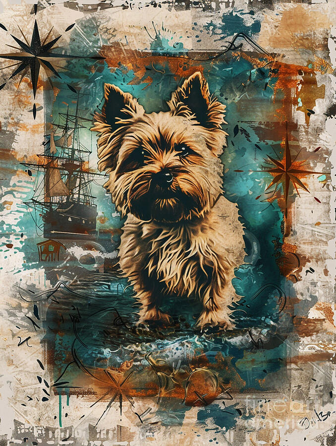 Animal image of Cairn Terrier Dog #2 Drawing by Clint McLaughlin