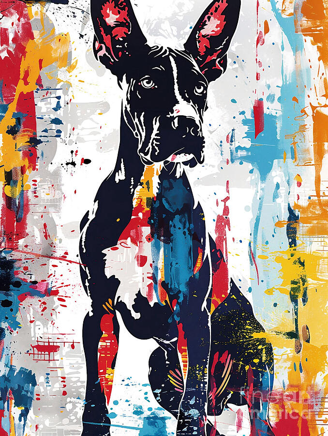 Abstract Drawing - Animal image of Great Dane Dog #2 by Clint McLaughlin
