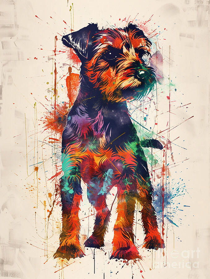 Abstract Drawing - Animal image of Irish Terrier Dog #2 by Clint McLaughlin