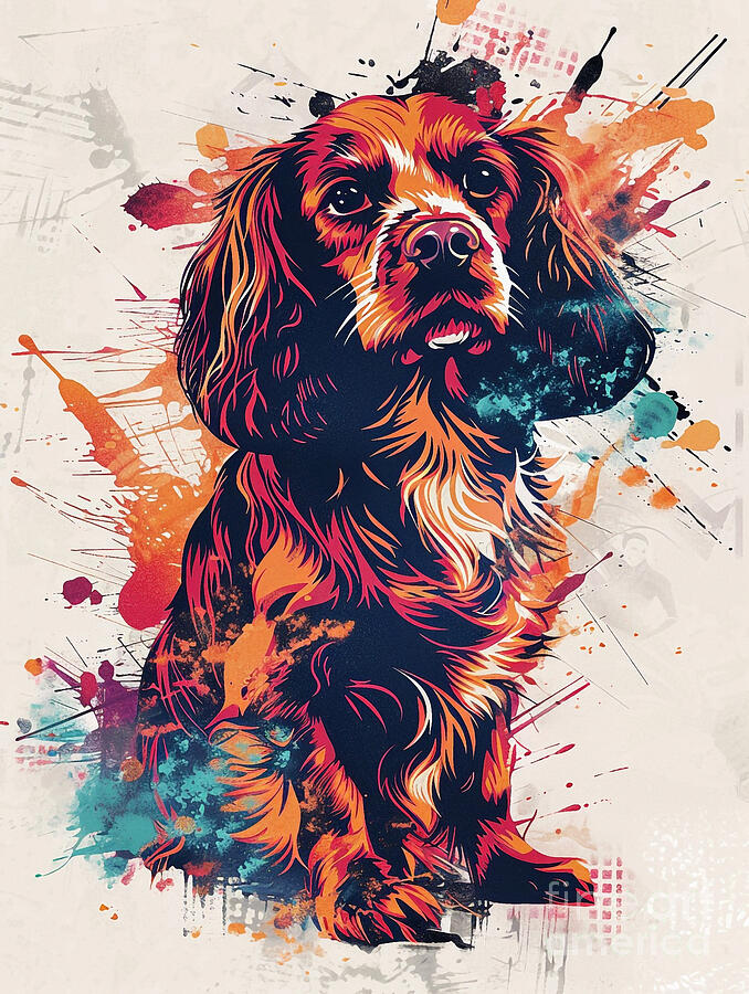 Abstract Drawing - Animal image of Sussex Spaniel Dog #2 by Clint McLaughlin