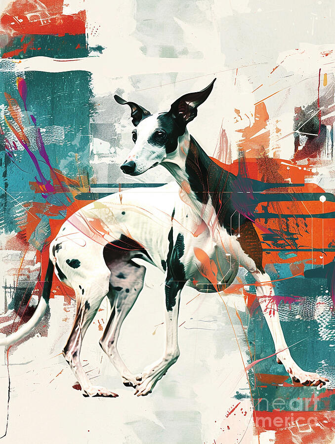Abstract Drawing - Animal image of Whippet Dog #2 by Clint McLaughlin