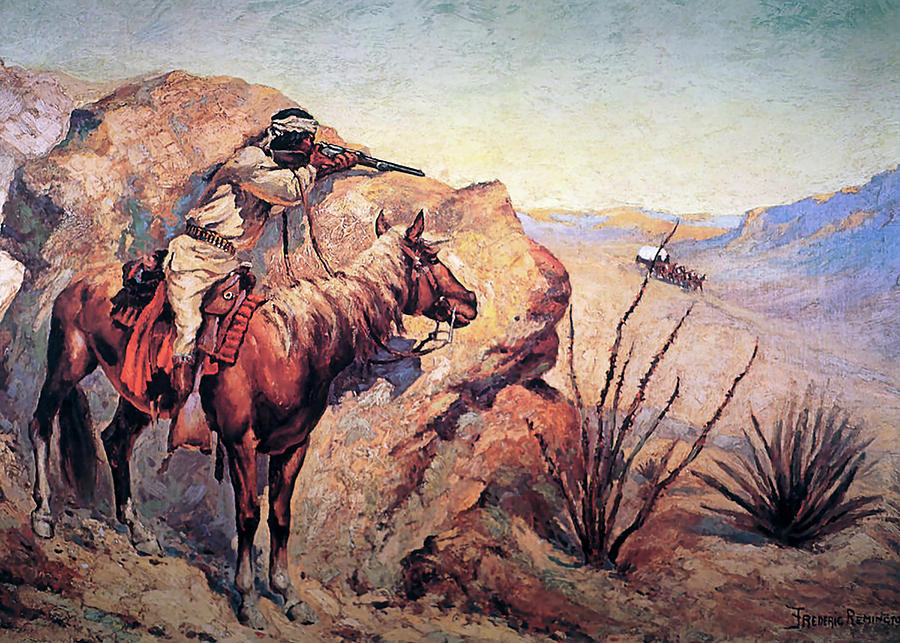 Frederic Remington Painting - Apache Ambush by Frederic Remington