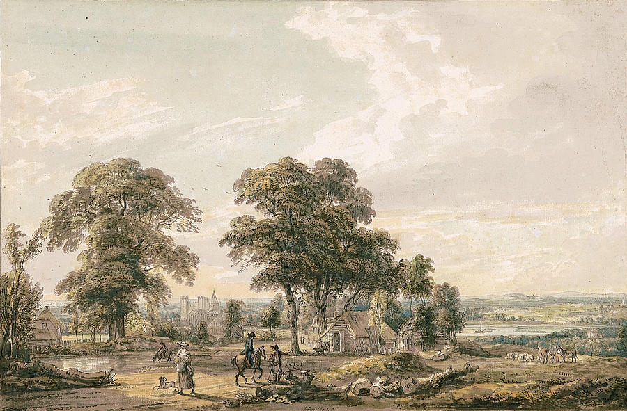 Approaching Rochester and the Medway #3 Drawing by Paul Sandby