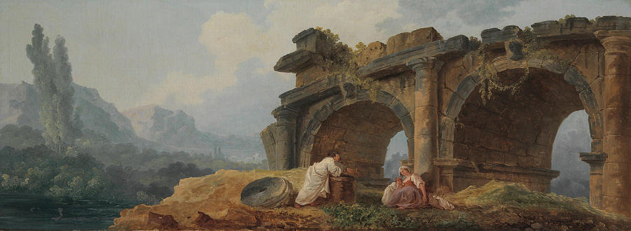 Hubert Robert Painting - Arches in Ruins  #2 by Hubert Robert