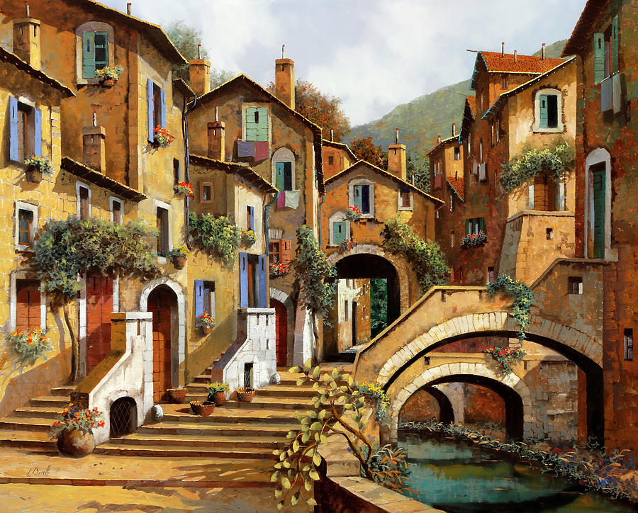 Arches Painting - Archi Sul Torrente by Guido Borelli