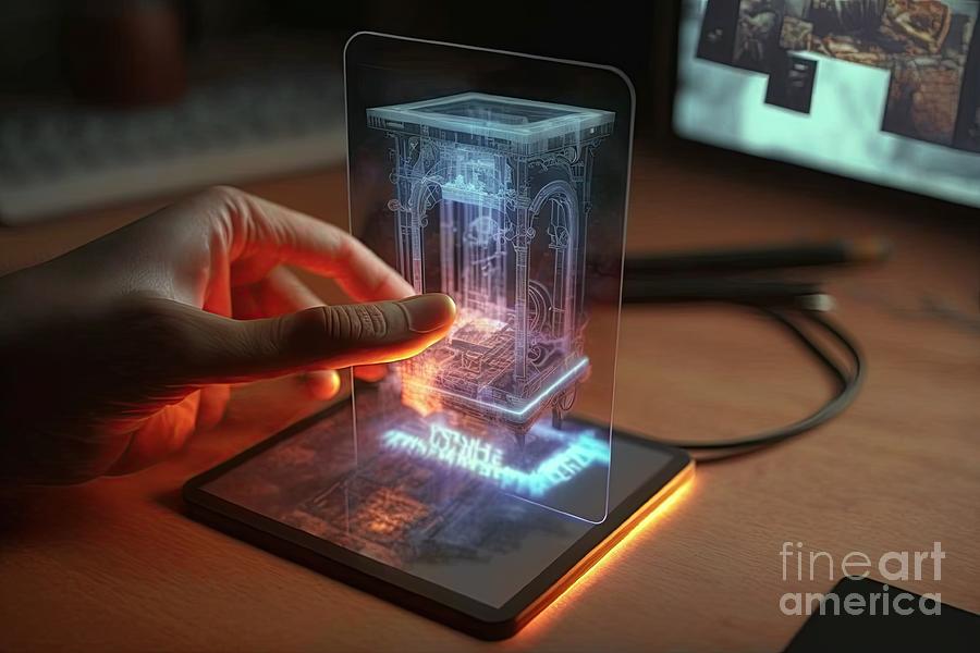 Architecture 3D Touch Hologram Display #2 Digital Art by Benny Marty