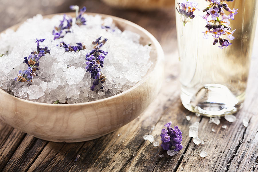 Aromatherapy Lavender Bath Salt And Massage Oil #2 Photograph by SilviaJansen