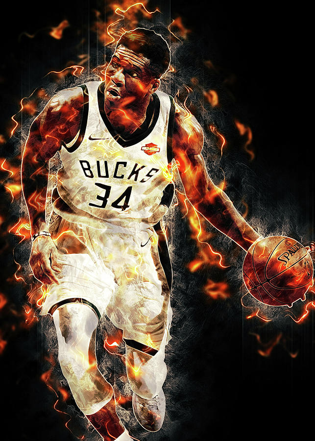 Basketball Player Art Giannis Antetokounmpo Giannisantetokounmpo Giannis  Antetokounmpo Milwaukee Buc Digital Art by Wrenn Huber - Pixels
