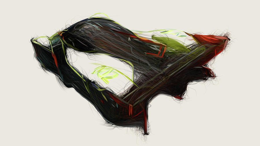 Aston Martin Valkyrie AMR Pro Car Drawing #2 Digital Art by CarsToon Concept