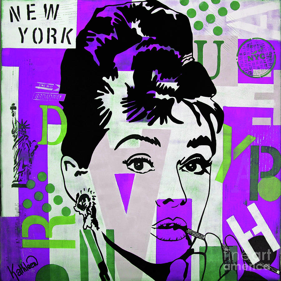 Audrey Hepburn NYC #2 Painting by Kathleen Artist PRO