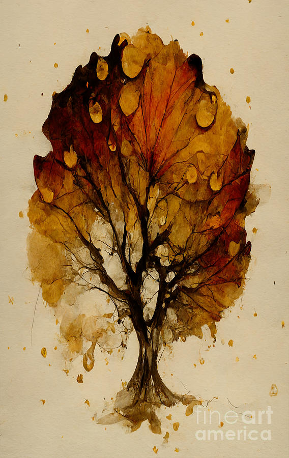 Autumn In Ink Digital Art