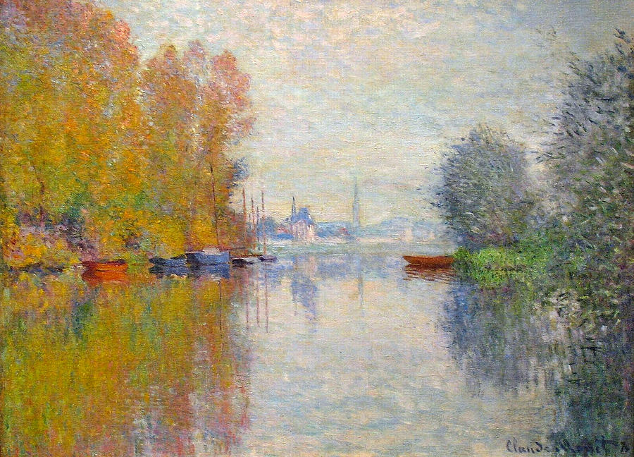 Claude Monet Painting - Autumn On The Seine At Argenteuil #2 by Claude Monet