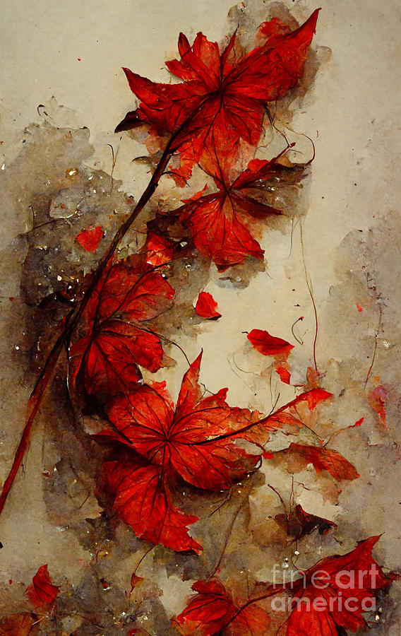 Fall Digital Art - Autumn Red #2 by Sabantha