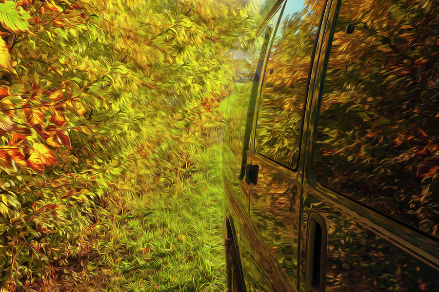Autumn Reflections on a Car #2 Photograph by Sandra Js