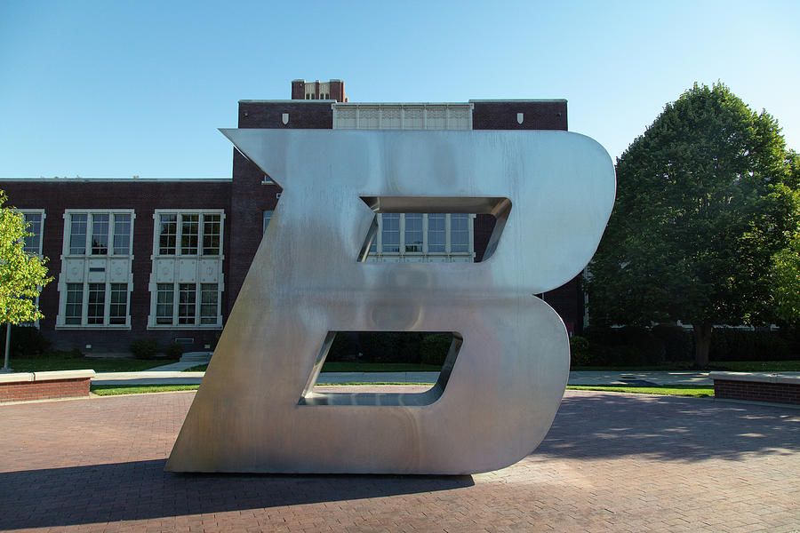 B statue at Boise State University #2 Photograph by Eldon McGraw