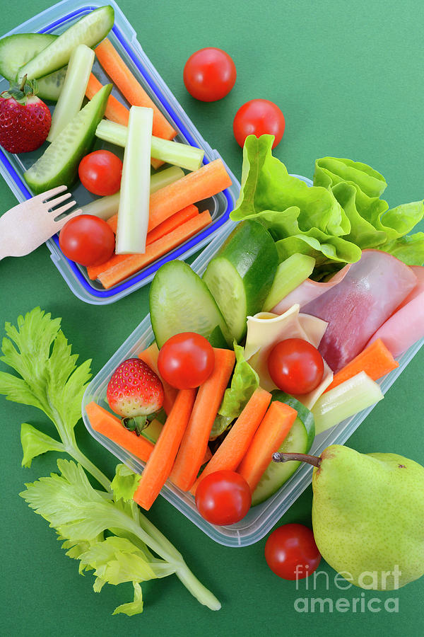Back to school healthy lunch box. #2 Photograph by Milleflore Images