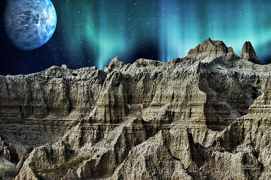 Science Fiction Digital Art - Badlands Borealis by Mike Braun