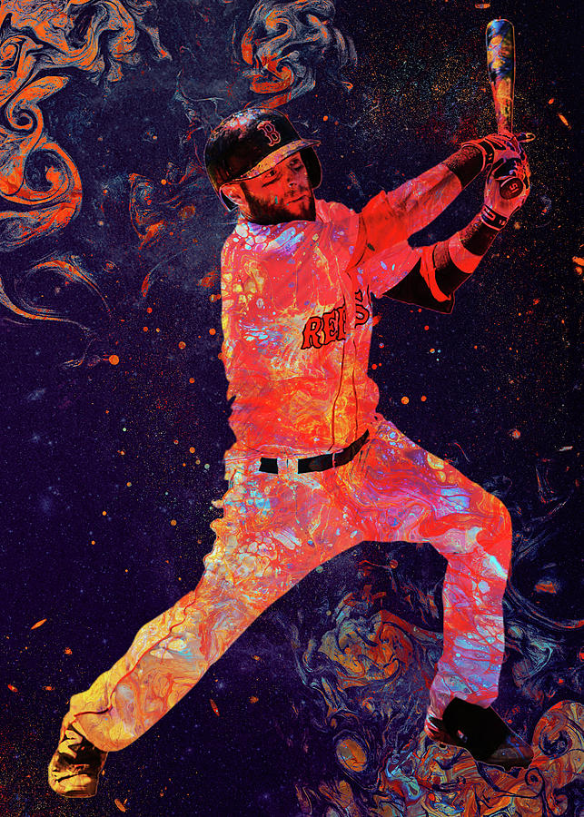 Player Baseball Boston Red Sox Dustin Pedroia Dustinpedroia Dustin Pedroia  Boston Red Sox Bostonreds Greeting Card by Wrenn Huber