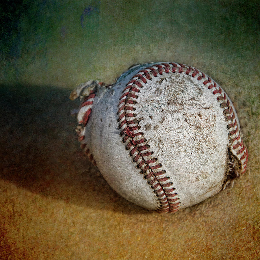 Baseball Weathered and Worn #2 Photograph by Ann Powell