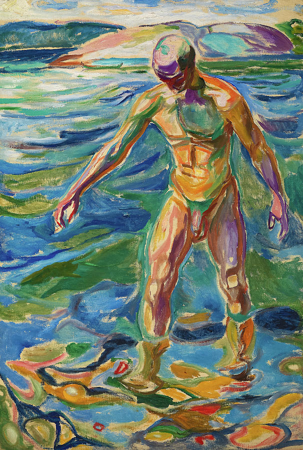 Edvard Munch Painting - Bathing Man #2 by Edvard Munch