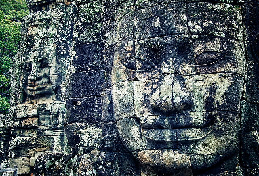 Architecture Photograph - Bayon Temple  #2 by Manjik Pictures