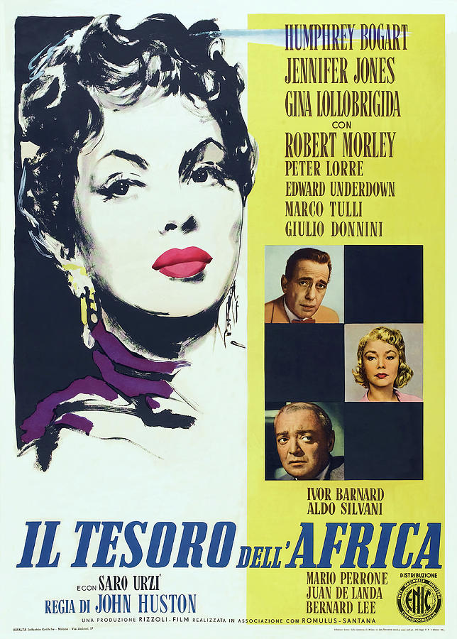 Humphrey Bogart Mixed Media - Beat the Devil, with Humphrey Bogart and Jennifer Jones, 1953 by Movie World Posters