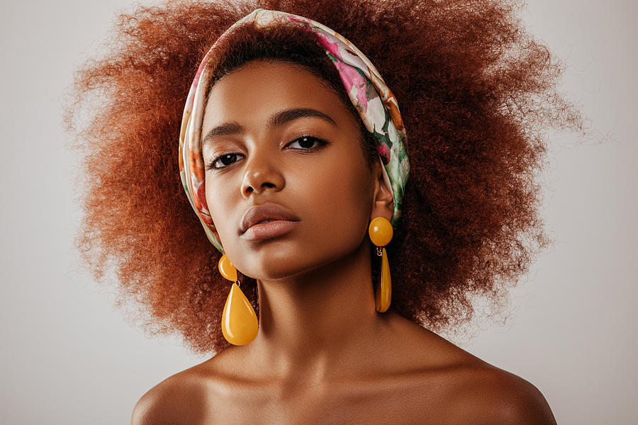 Beautiful afro girl with earrings #2 Photograph by CoffeeAndMilk
