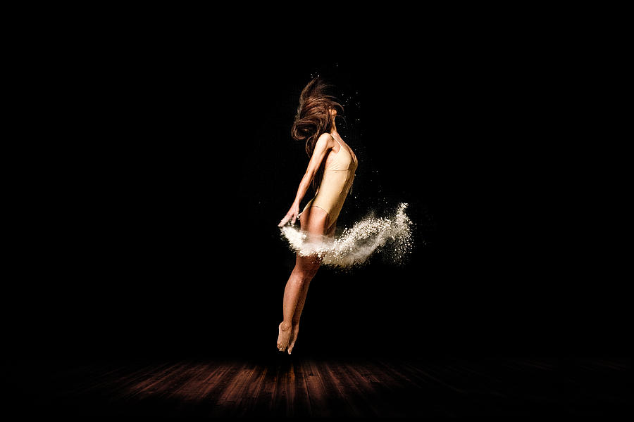 Beautiful ballet dancer, dancing with powder on stage #2 Photograph by 101cats