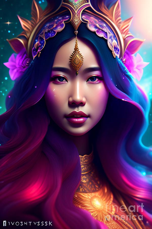 Beautiful cosmic sorceress nebulas galactic Digital Art by Boon Mee ...