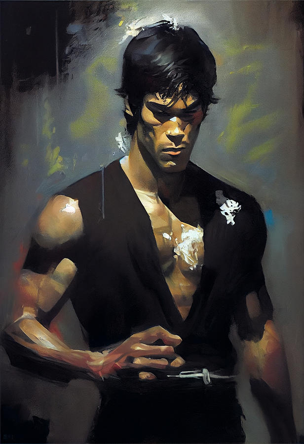 Fantasy Painting - Beautiful  Impressionist  painting  of  Bruce  Lee  a  by Asar Studios #2 by Celestial Images