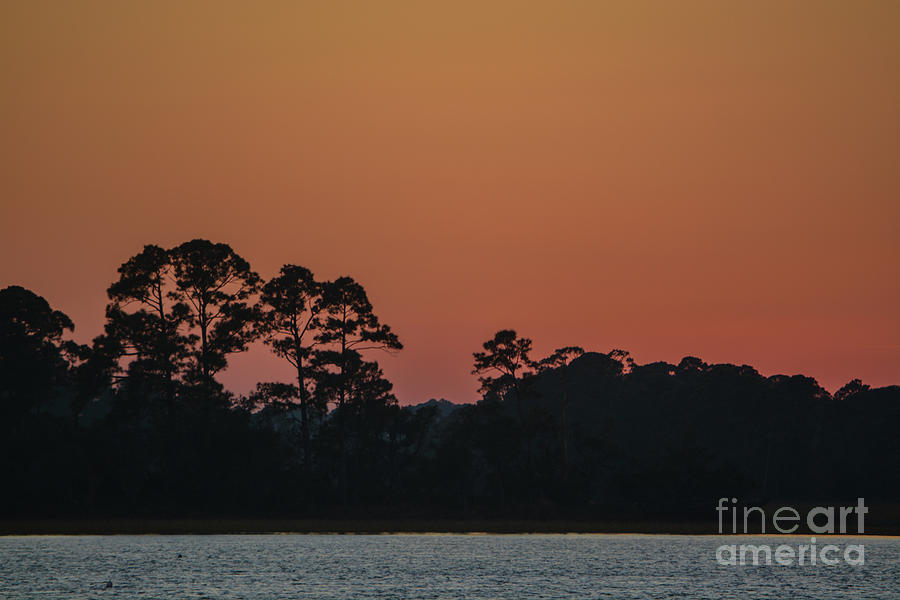 Beautiful Sunset Over Hunting Island State Park. On The Atlantic Ocean, Hunting Island, Beaufort Cou Photograph