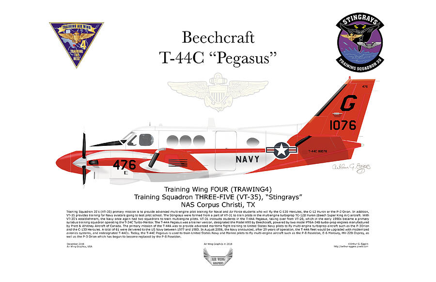 Beechcraft T-44C Pegasus #2 Digital Art by Arthur Eggers