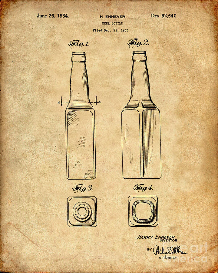 Beer Bottle Patent Print Digital Art by Visual Design - Fine Art America