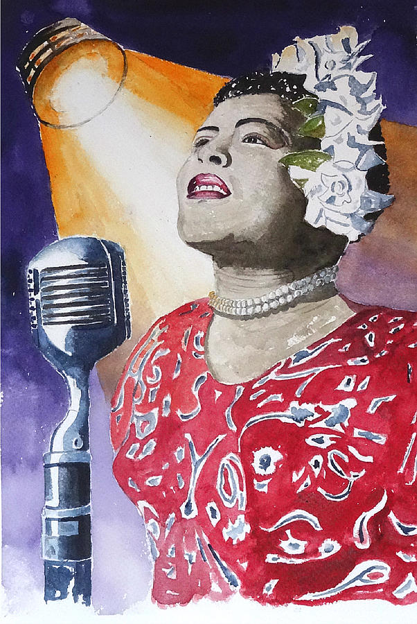 Billie Holiday Painting by Jose Manuel Iglesias Cans - Fine Art America