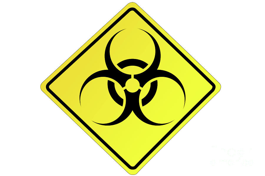 Biohazard sign on white background #2 Photograph by Benny Marty