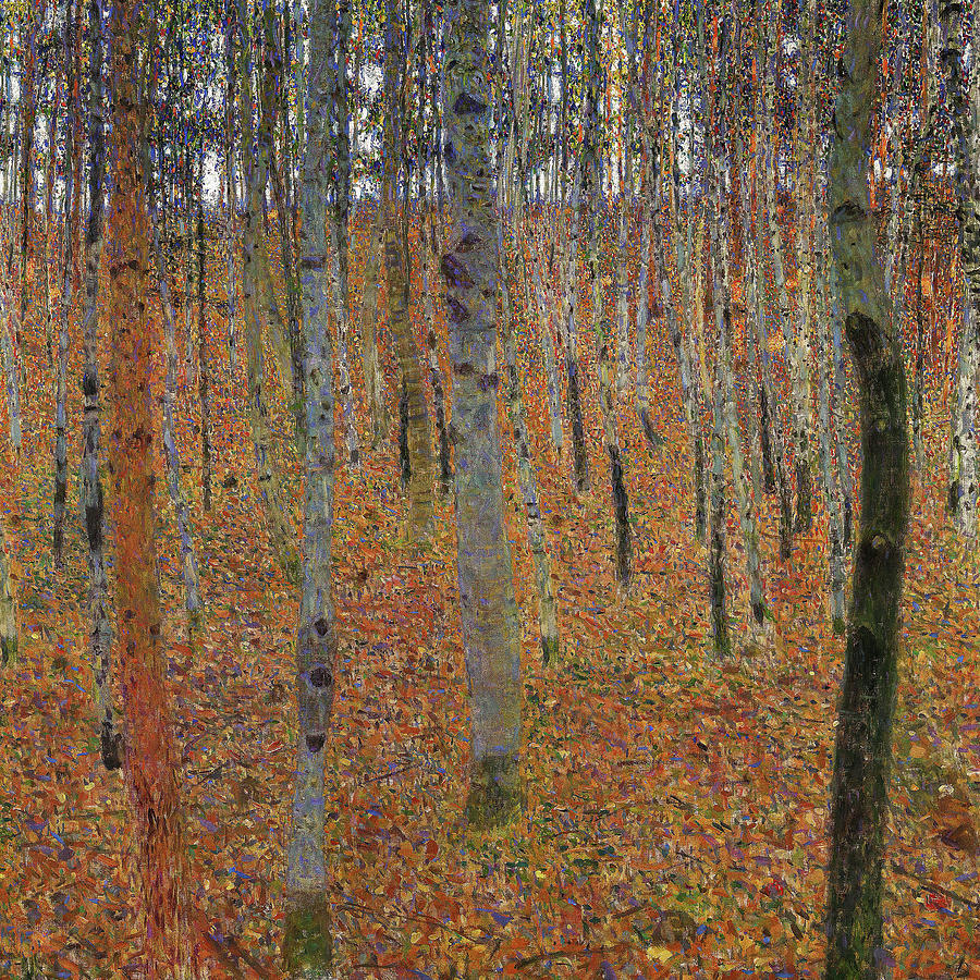 Gustav Klimt Painting - Birch Forest #4 by Vladimir Lomaev