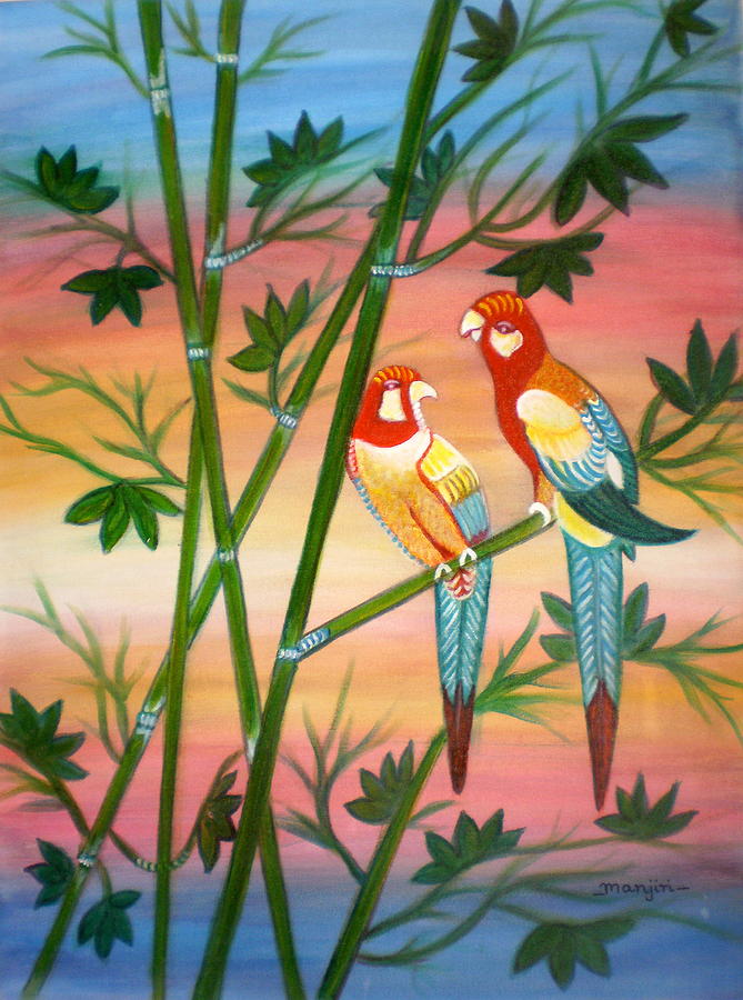 Birds in Paradise #2 Painting by Manjiri Kanvinde