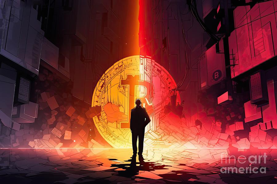 Bitcoin Halving concept #2 Digital Art by Benny Marty