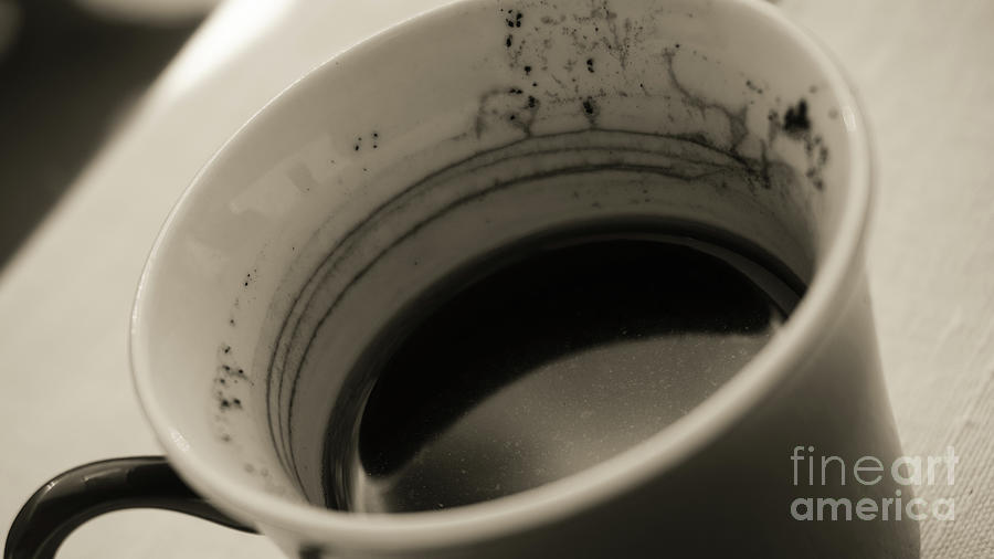 Black And White Artistic Black Coffee Cup Close Up Photograph