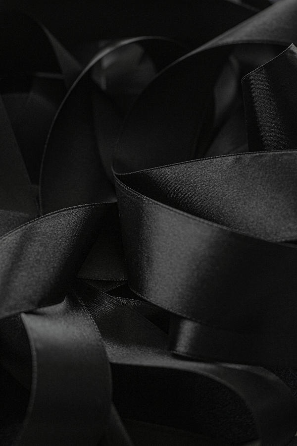 Black silk ribbon as background, abstract and luxury brand desig #2  Photograph by Anneleven Store - Pixels