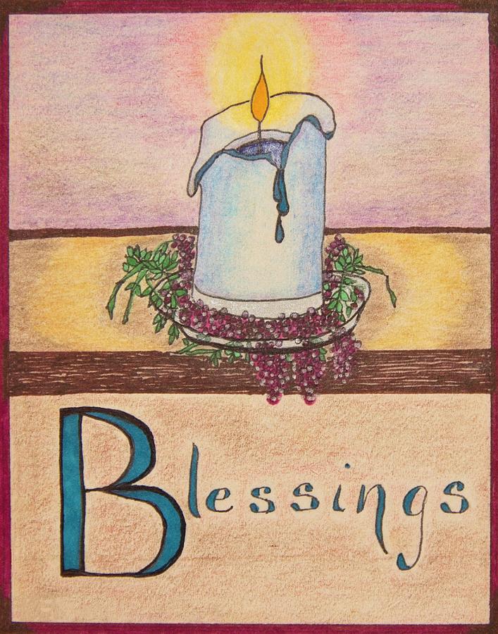 Blessings Drawing by Karen Nice-Webb