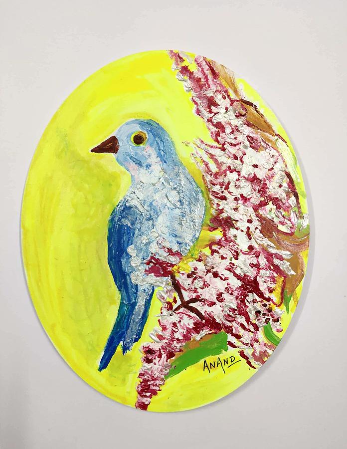 Blue Bird #3 Painting by Anand Swaroop Manchiraju