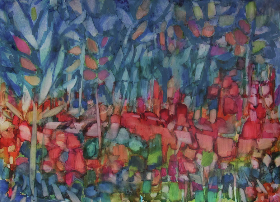 Blue Forest #2 Painting by Jean Batzell Fitzgerald
