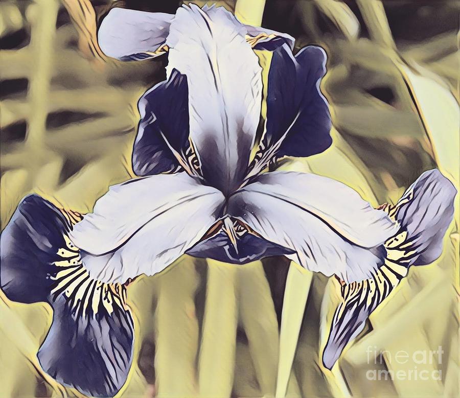 Blue Iris #3 Painting by Marilyn Smith