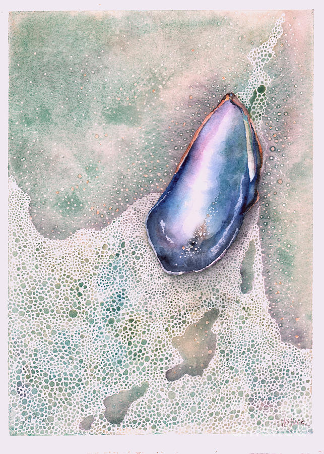 Blue Mussel #3 Painting by Hilda Wagner
