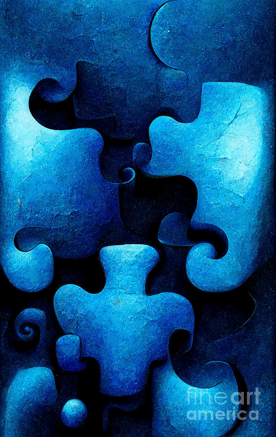 Blue Puzzle Digital Art