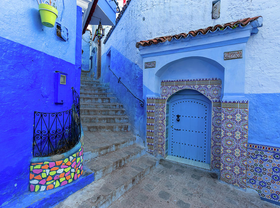 Blue street inside Medina of Chefchaouen #2 Photograph by Mikhail Kokhanchikov